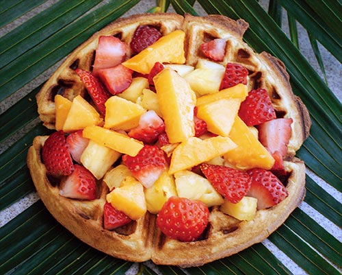 Tropical Fruit Waffle - Maui Breakfast Kihei